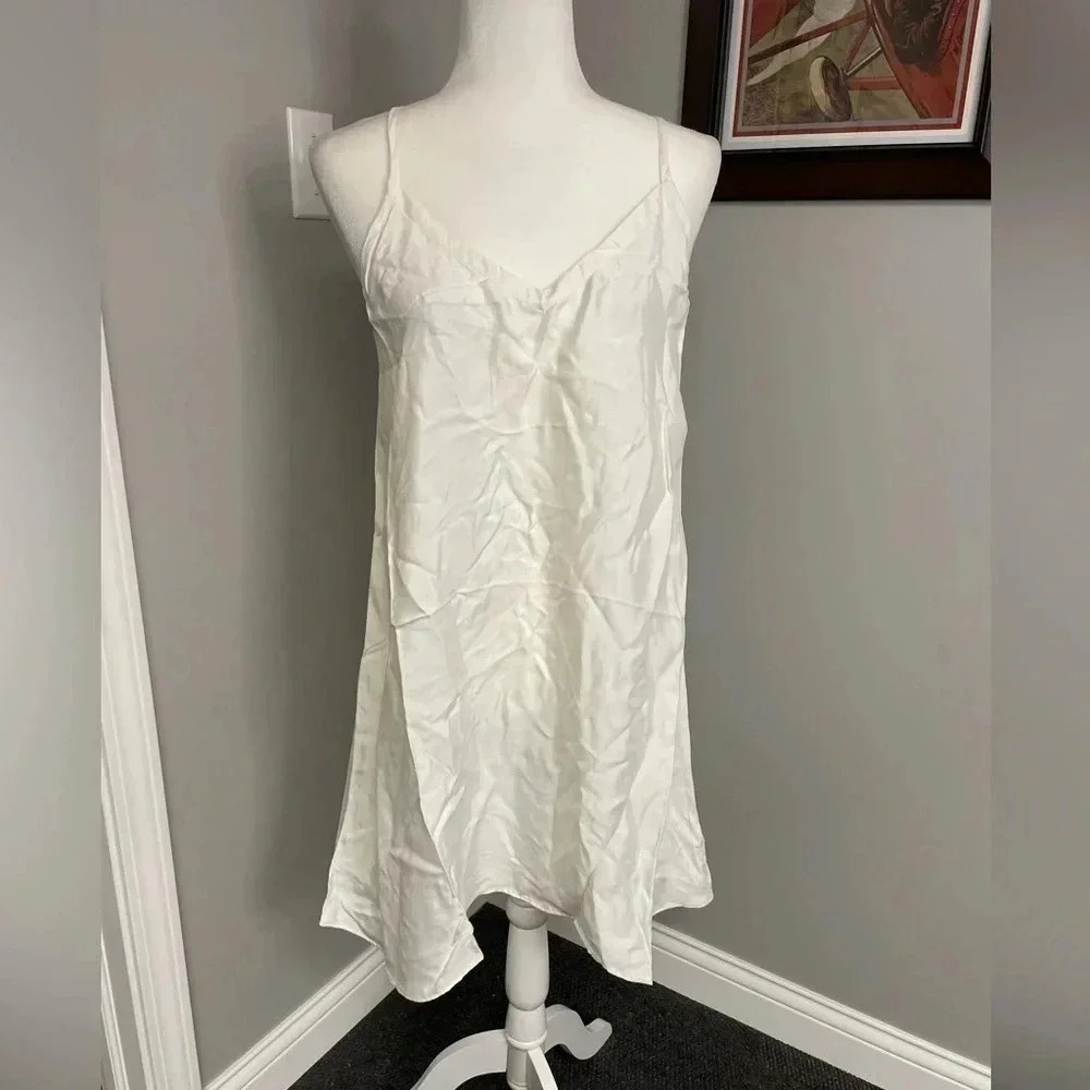 Athleta NWT Women's Calm Cool Slip Dress Ivory Off White Size Medium Retail $119